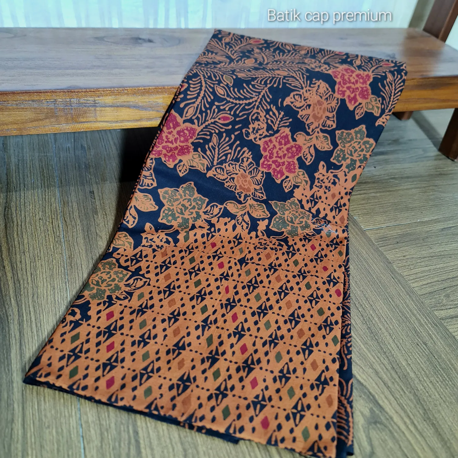 Kain Batik Colet Buketan Kawung Hitam Coklat
